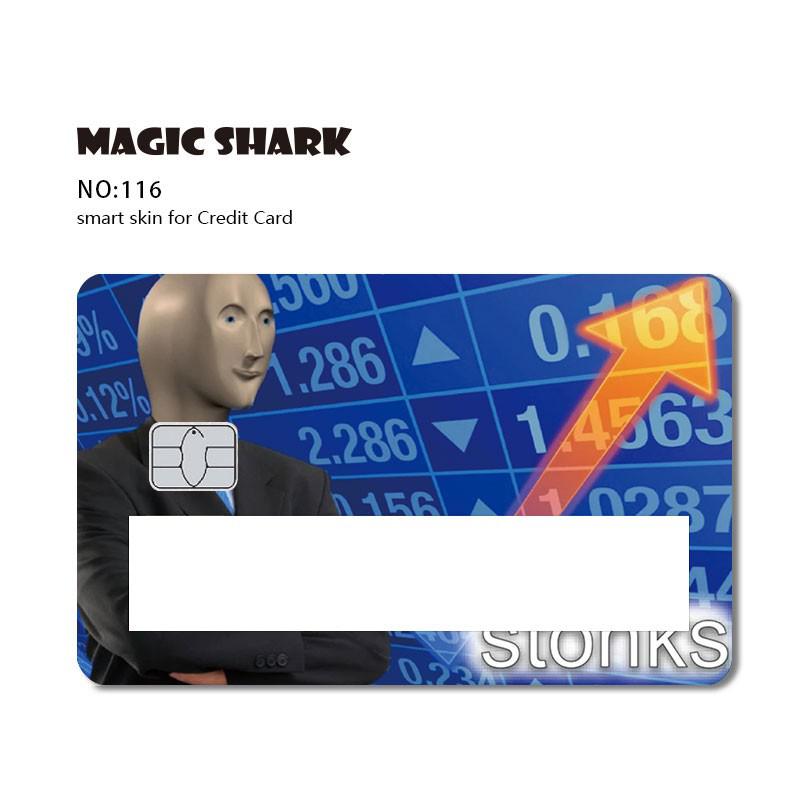 Magic Shark Poker Hunter Dog Out of Stock Car Snake Broke Black Card Window Sticker Film SKin Cover for Debit Credit Card