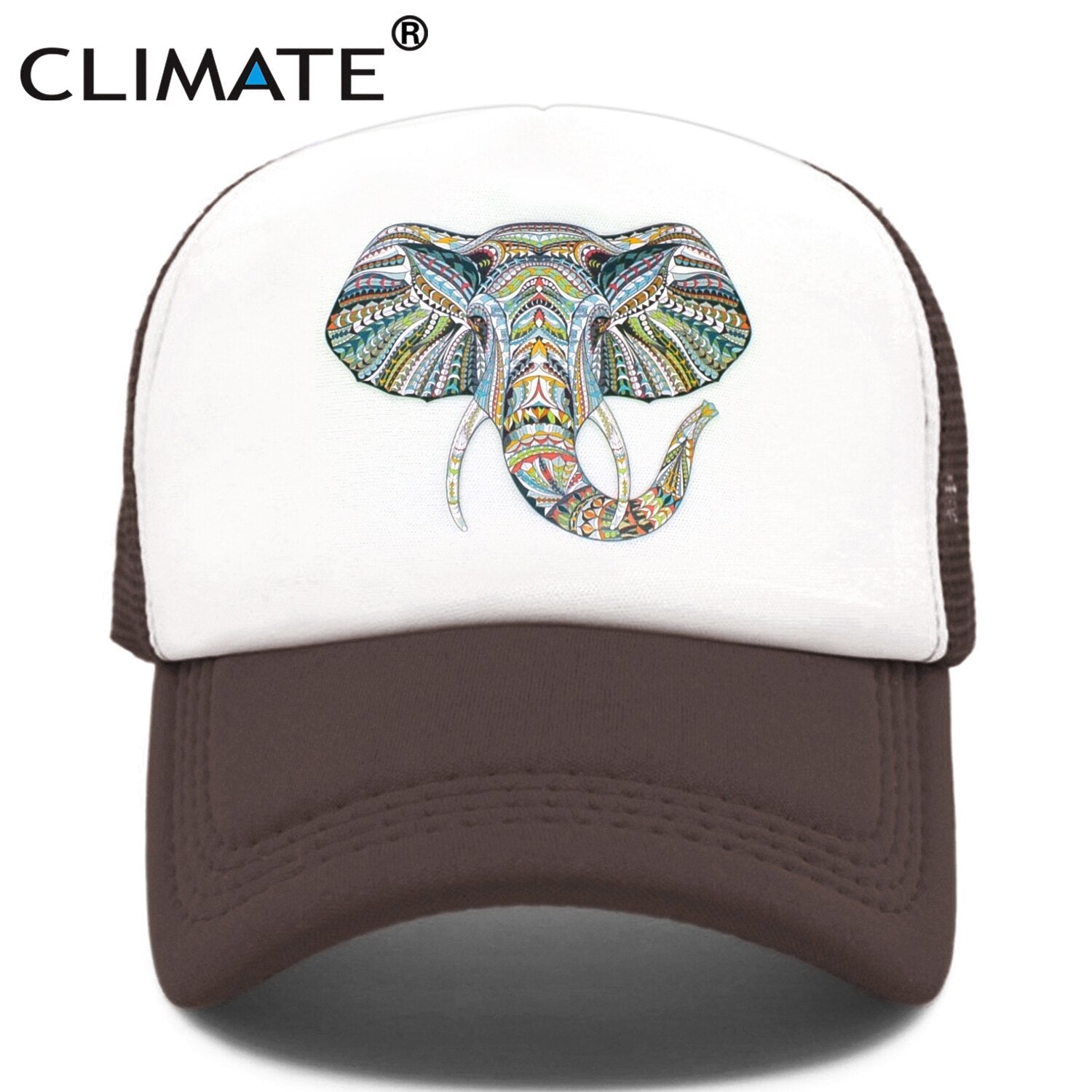 CLIMATE Cool Elephant Trucker Cap King Elephant King Cap Hat African Africa Wildlife Animal Trucker Caps Mesh Cap Hat for Men