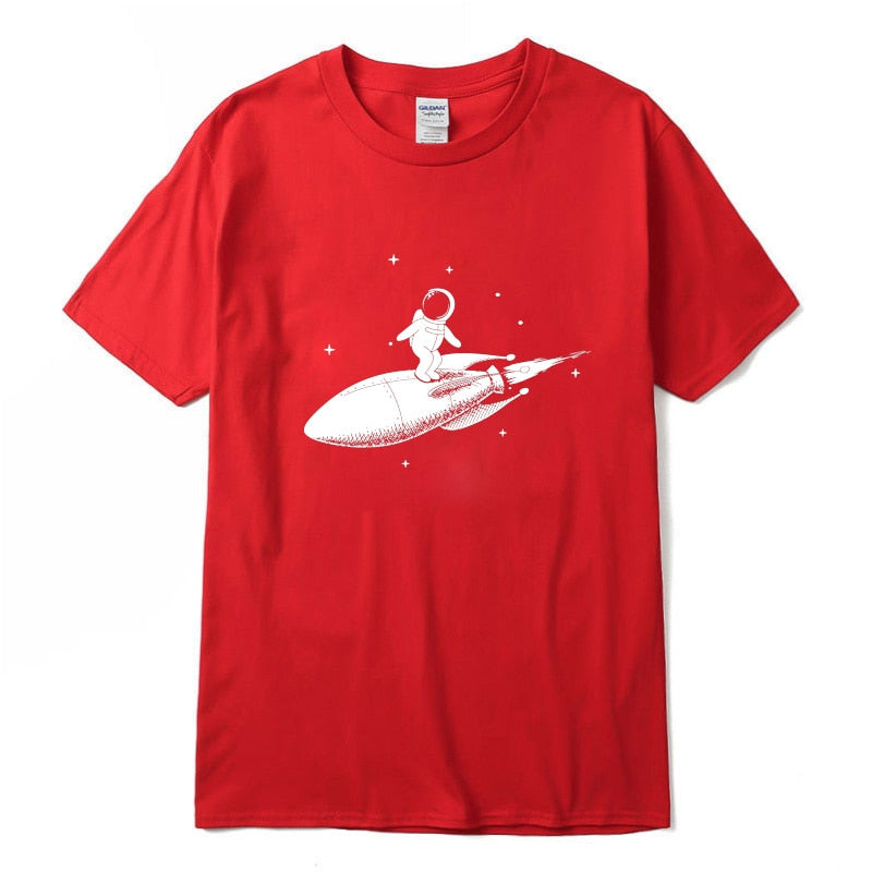 Men high quality tshirt 100% cotton short sleeve Funny space trip print men Tshirt casual o-neck loose t-shirt men tee shirts