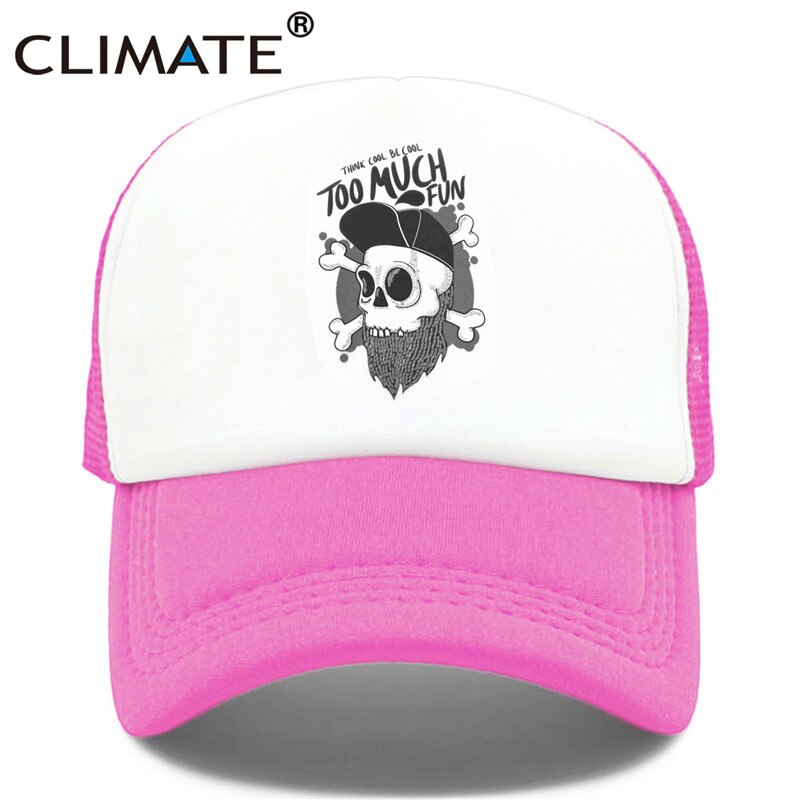 CLIMATE  Hip-hop Trucker Cap Youth Funny Skeleton RUDE Cap Hip Hop Hiphop Street Culture Cap Cool Skulls Summer Mesh Cap