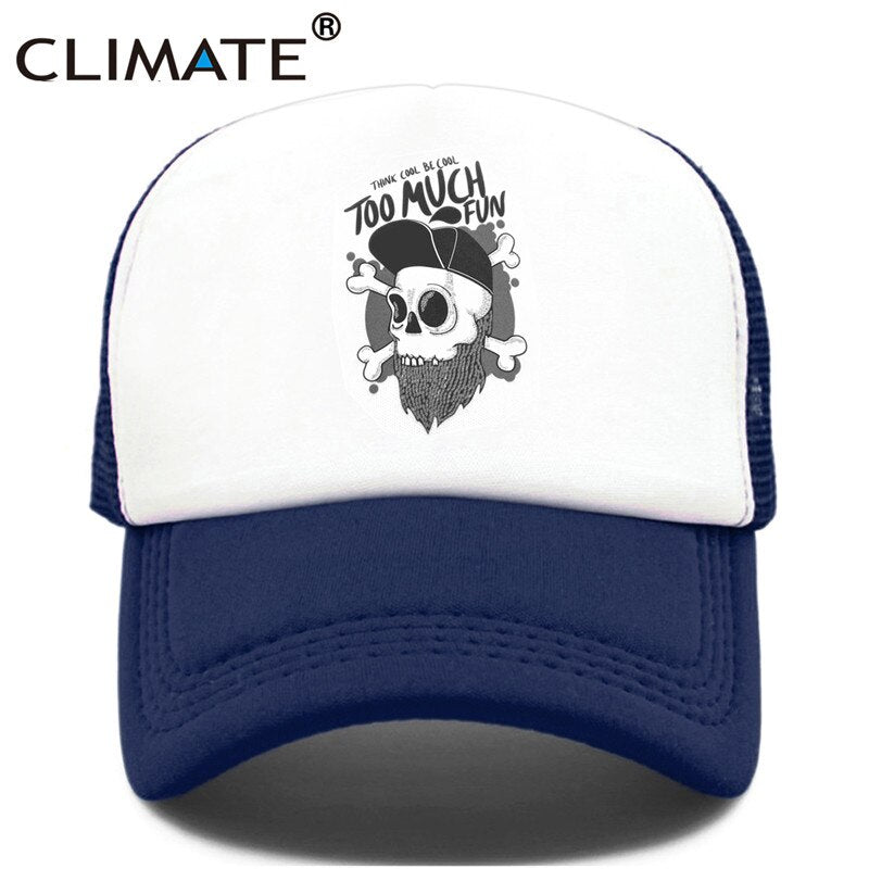 CLIMATE  Hip-hop Trucker Cap Youth Funny Skeleton RUDE Cap Hip Hop Hiphop Street Culture Cap Cool Skulls Summer Mesh Cap