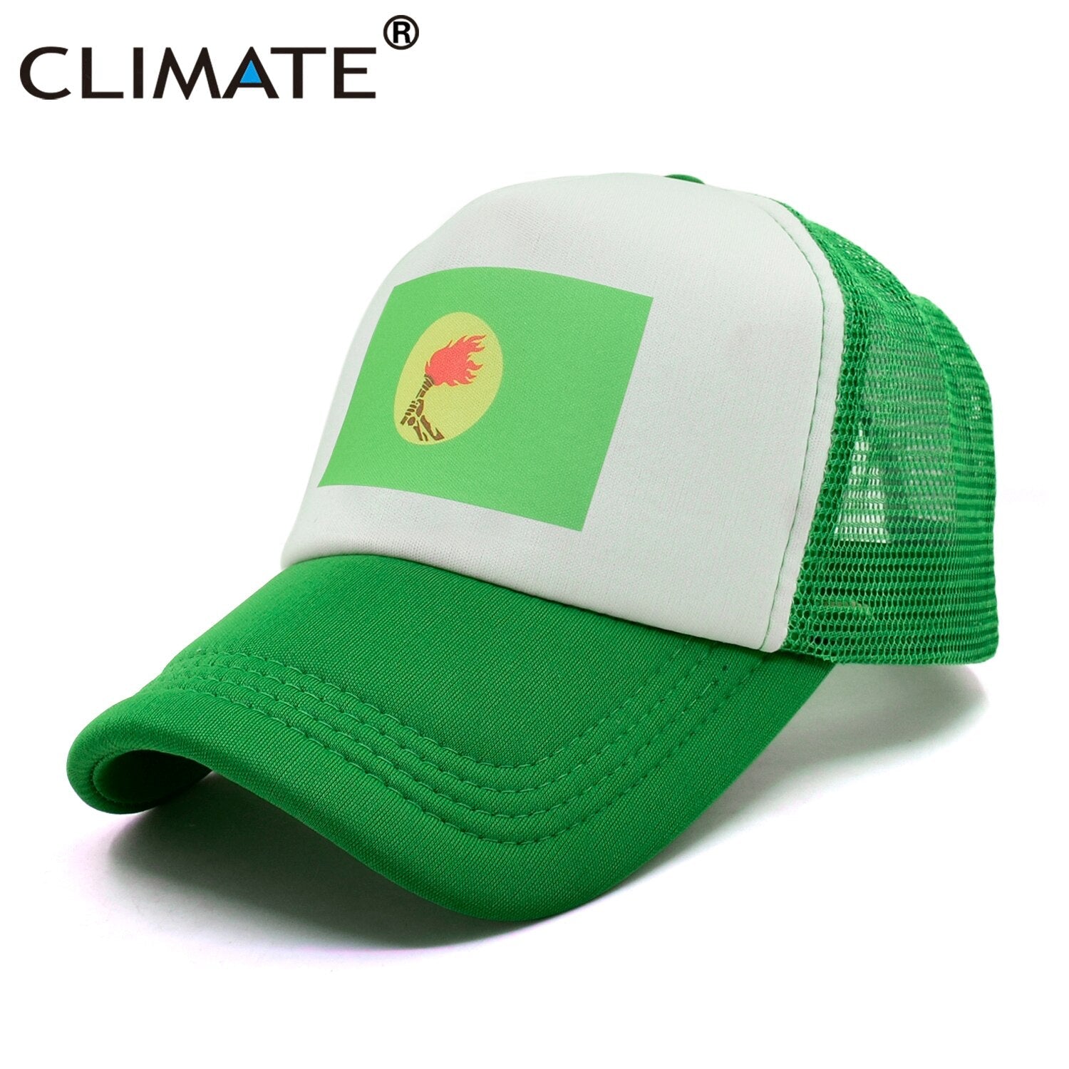 CLIMATE Zaire Flage Trucker Cap The Democratic Republic of the Congo Flag Cap Hip Hop Funny Green Hat Baseball Cap Cool Mesh Cap