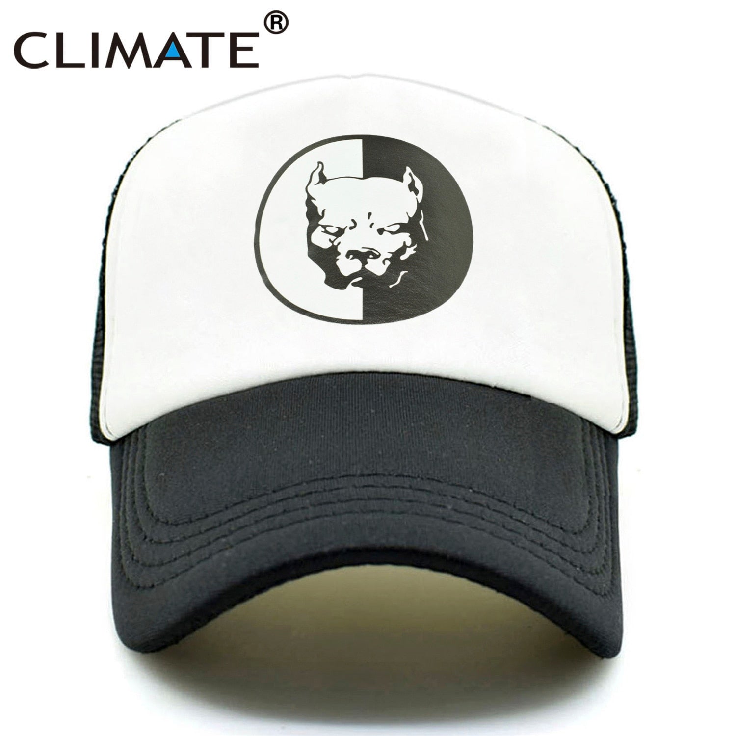 CLIMATE Cool Pitbull Trucker Caps Bully Super Hero Dog Summer Cap Cool Dog Mesh