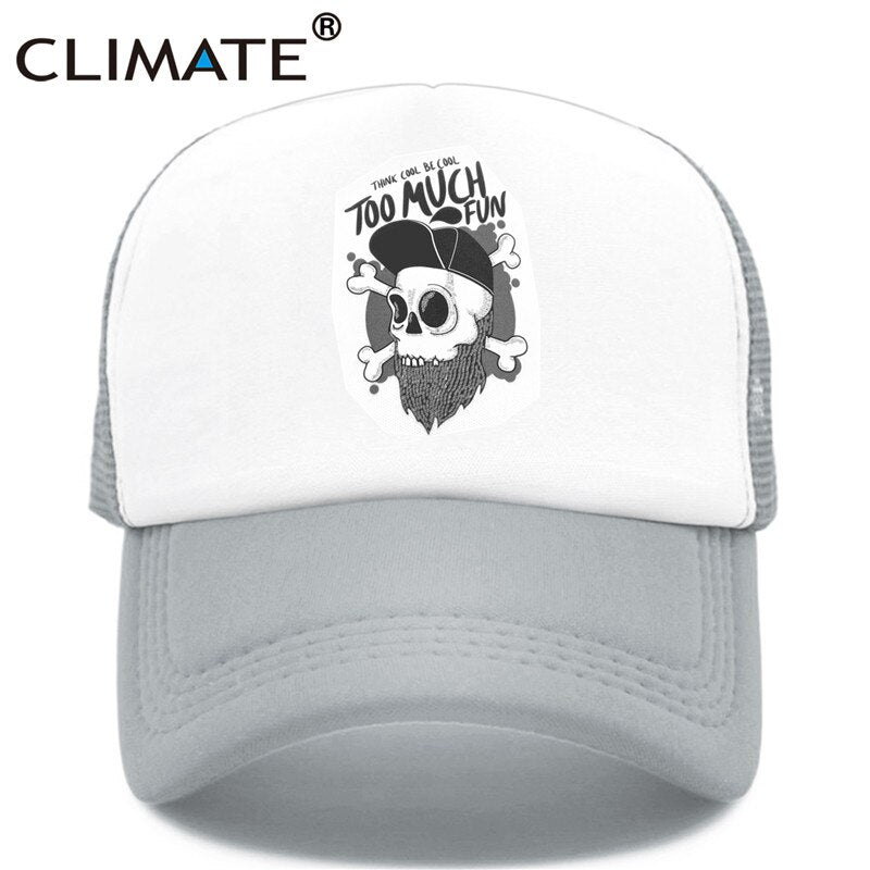 CLIMATE  Hip-hop Trucker Cap Youth Funny Skeleton RUDE Cap Hip Hop Hiphop Street Culture Cap Cool Skulls Summer Mesh Cap