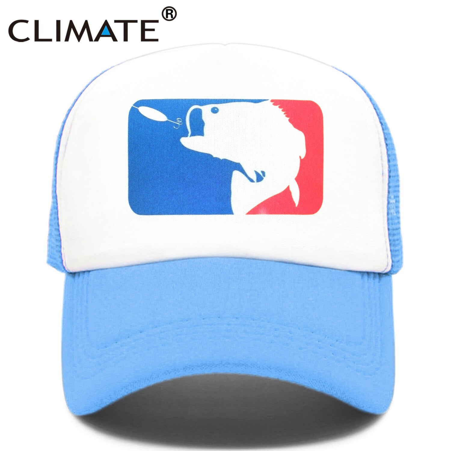 CLIMATE Pike Fish Hunt Trucker Cap Pike Fishing Camouflage Caps for Man Fisher Fishing Baseball Cap Summer Cool Mesh Caps Men