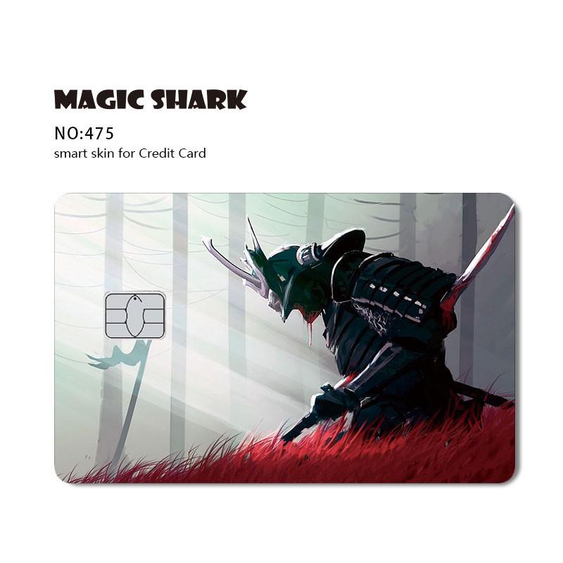 Magic Shark Game Card Anime Stylish Funny Matte 3M PVC Sticker Film Skin for Credit Card Large Small Chip