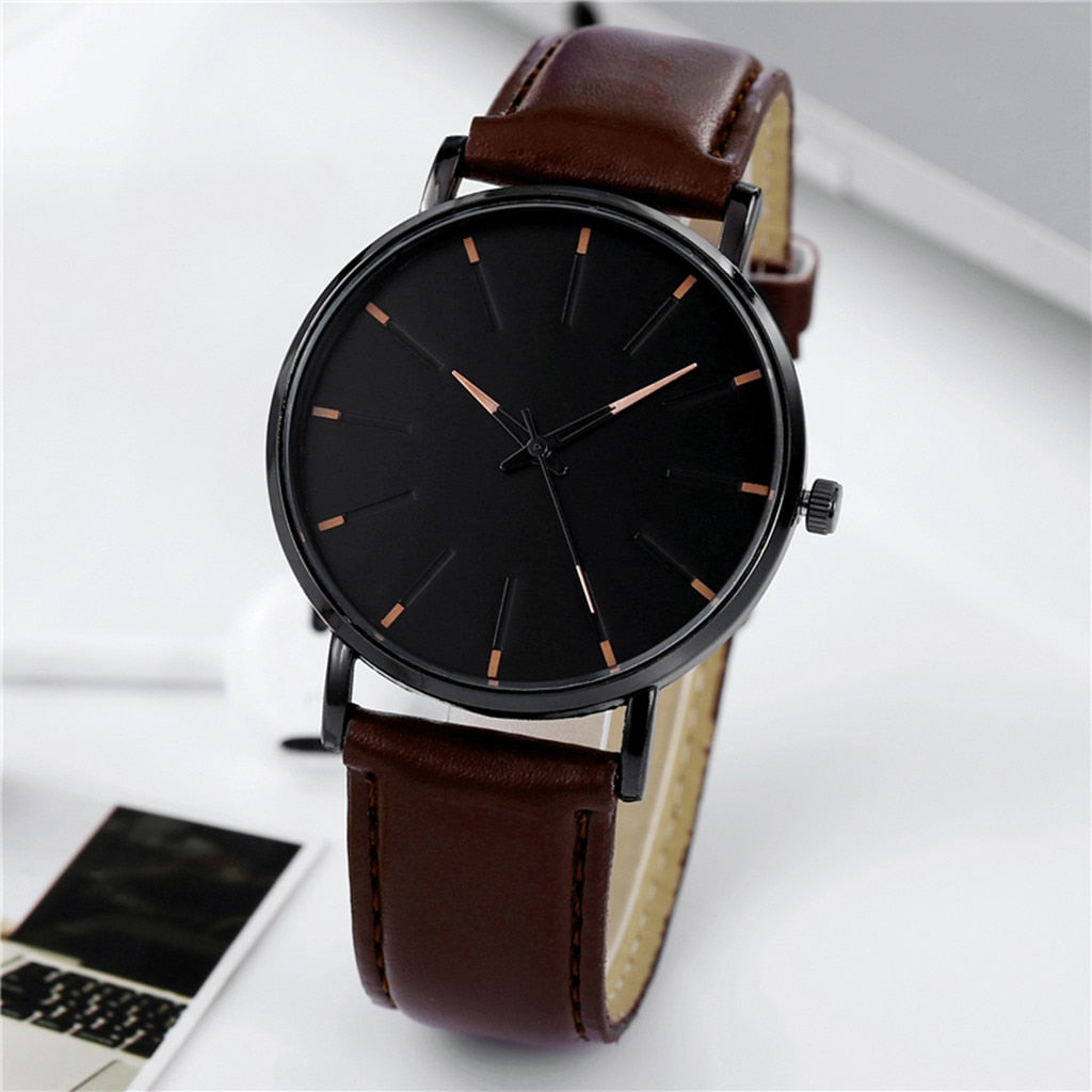 Simple Watch Men Casual Business Leather Band Alloy Wrist Watch Clocks Relogio Masculino Reloj Montre Hombre Homme