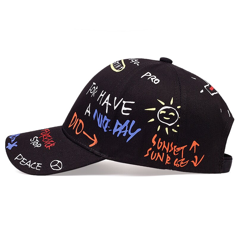 2020 new graffiti printed baseball cap fashion outdoor cotton breathable dad hat adjustable hip hop sports casual caps