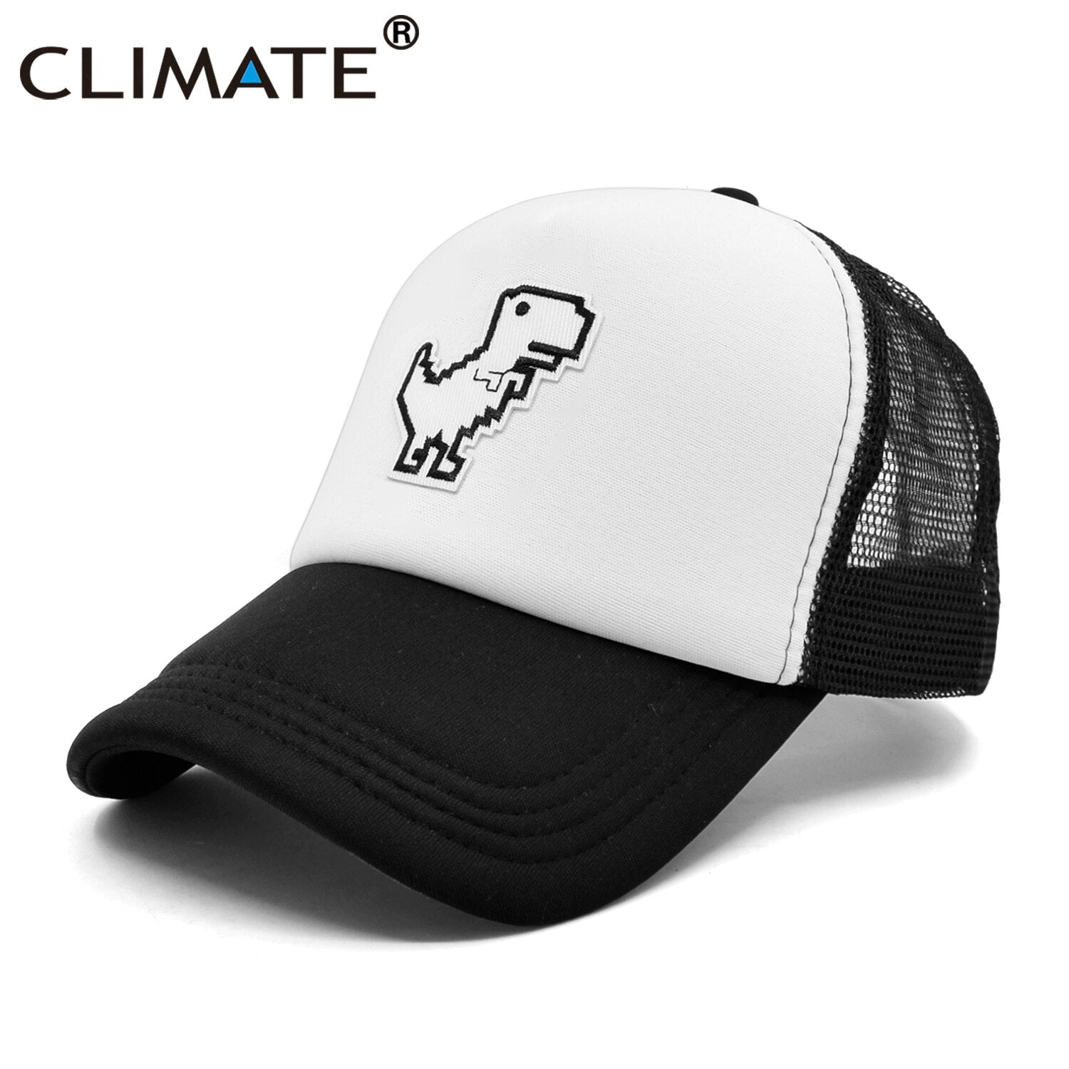 CLIMATE Internet Is Broken Cap Funny Dinosaur Computer Geek Trucker Cap Programmer Dinosaur Cool Cap Black Mesh Cool Cap