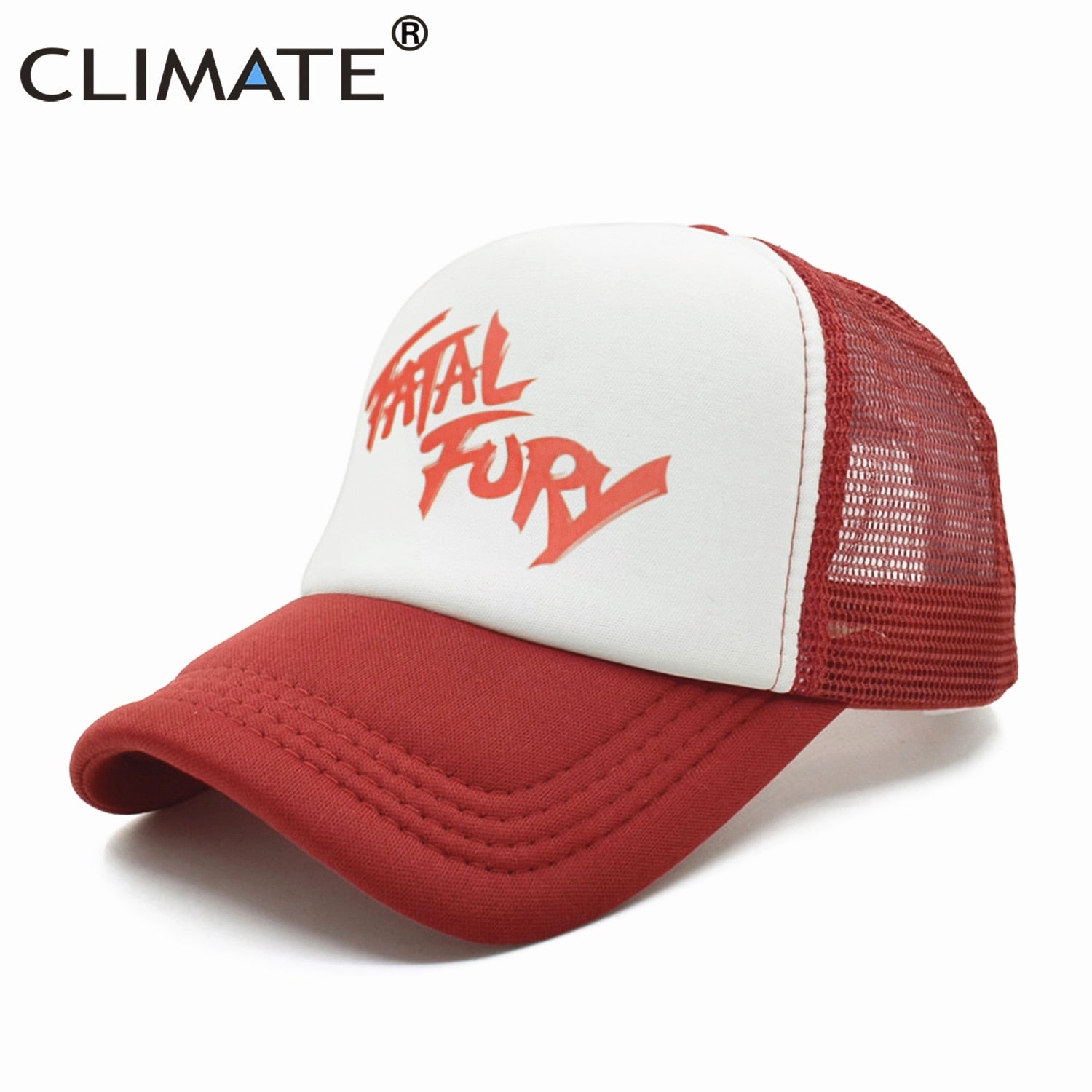 CLIMATE Terry Bogard Coser Cap FATAL Hat Trucker Cap Cosplay Coser Cap Hat  Summer Mesh Caps for Men Cosplay