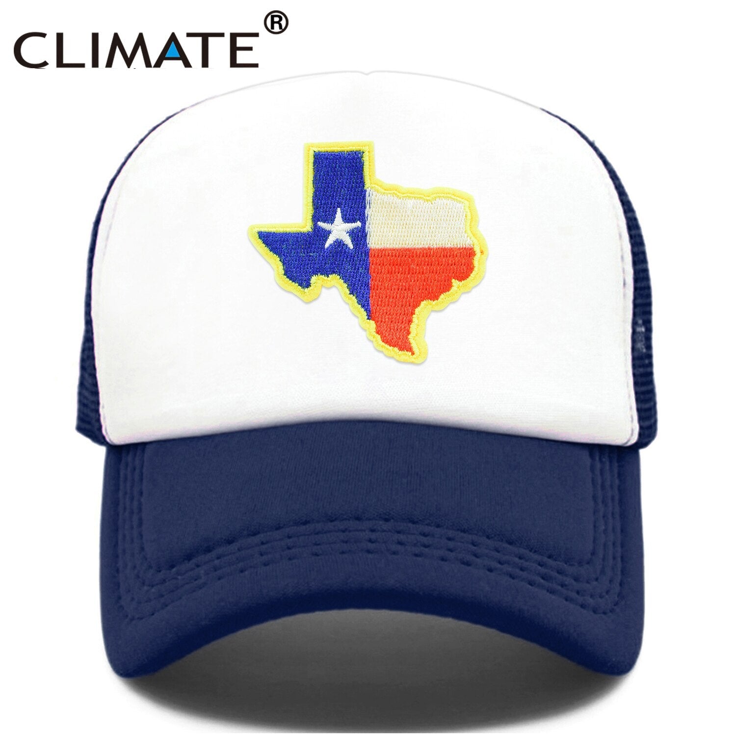 CLIMATE Texas Trucker Cap State of Texas Cap Flag of Texas Map Mesh Cool Hat Cap Cool Mesh Cap Adult