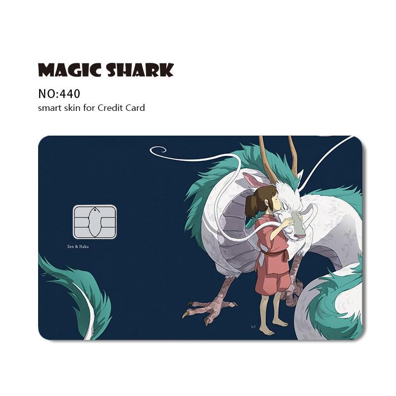 Magic Shark Game Card Anime Stylish Funny Matte 3M PVC Sticker Film Skin for Credit Card Large Small Chip