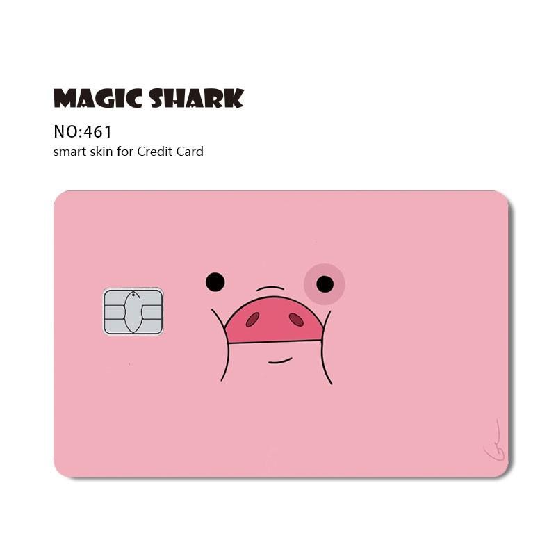 Magic Shark Painting Anime Cartoon Cute Pig Flower Game Chocolate Matte Case Sticker Film Skin for Large Small Chip Credit Card