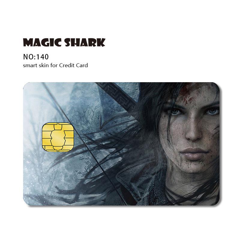 Magic Shark 3M PVC Stereo Army Tomb Raider Skull Diamond Skin Sticker Film for Credit Debt Card