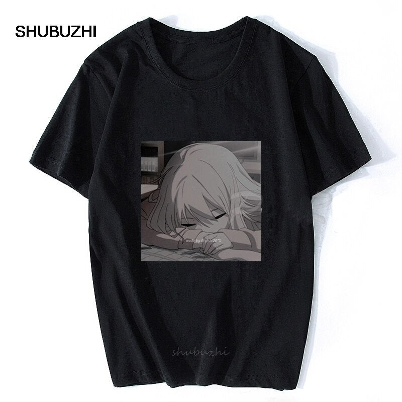 Sad Retro Anime Crying Eyes Vaporwave T-Shirt Summer Style Aesthetic Anime Japan Retro 90s Vaporwave Vintage T Shirt Streetwear