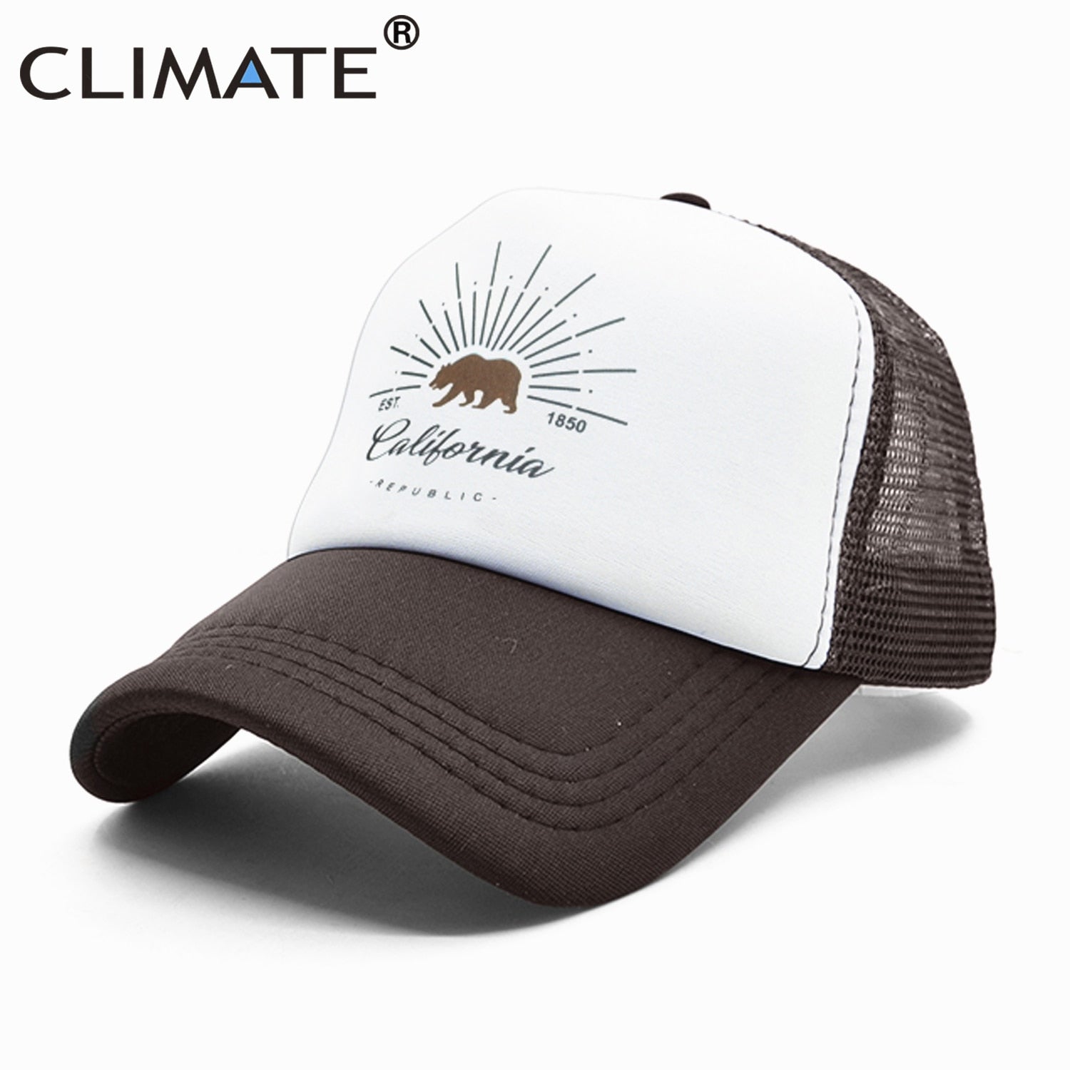 CLIMATE California Trucker Cap Bear California Republic Flag Caps Men Women Hip