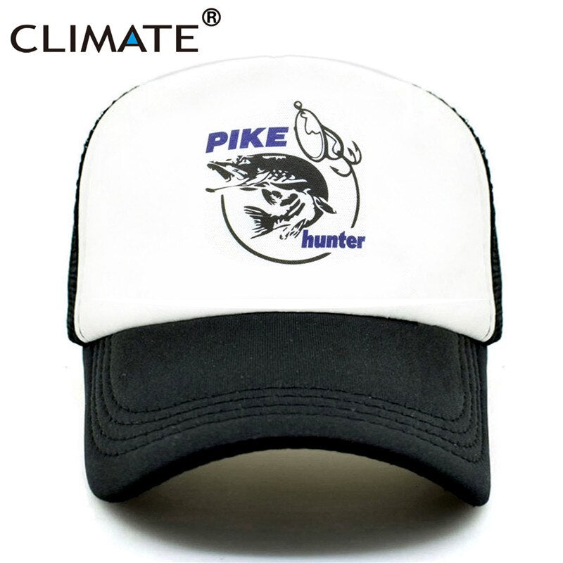 CLIMATE Pike Fish Hunt Trucker Cap Pike Fishing Caps for Man Camouflage Fishing