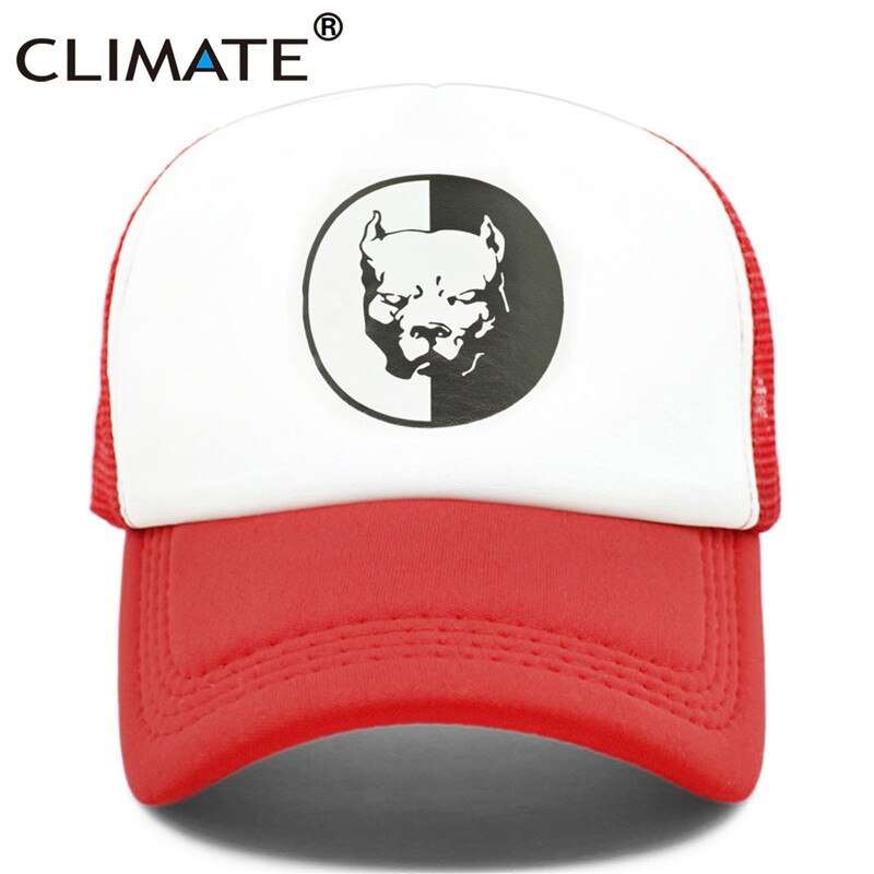 CLIMATE Cool Pitbull Trucker Caps Bully Super Hero Dog Summer Cap Cool Dog Mesh