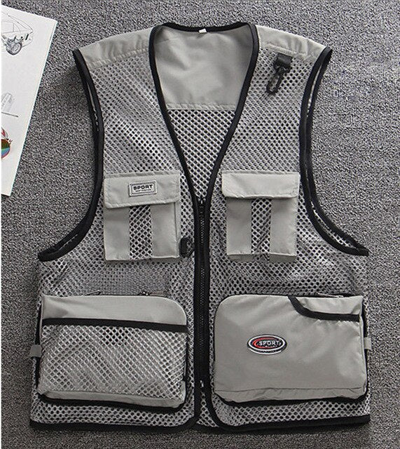 L-4XL Ultralight Casual Mesh Vest Multi Pockets Waistcoats for Men Women Outdoor Hiking Photography Jackets Sports Camping Vest