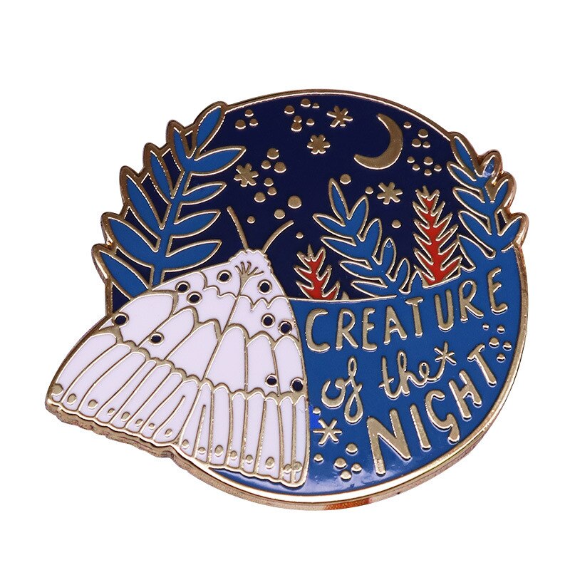 "Insects at night"-beautiful art deco badge with moth brooch