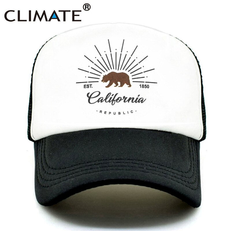 CLIMATE California Trucker Cap Bear California Republic Flag Caps Men Women Hip