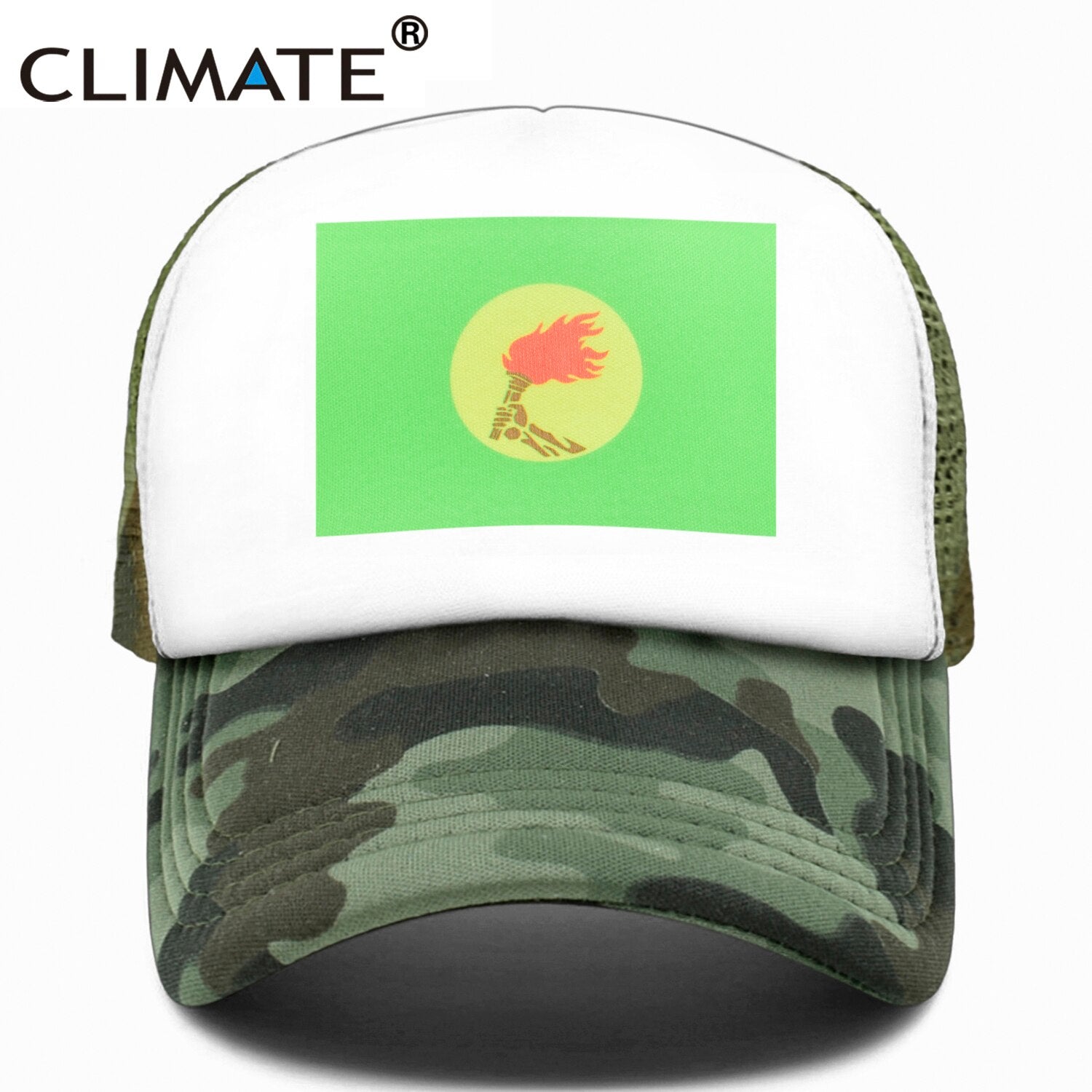 CLIMATE Zaire Flage Trucker Cap The Democratic Republic of the Congo Flag Cap Hip Hop Funny Green Hat Baseball Cap Cool Mesh Cap