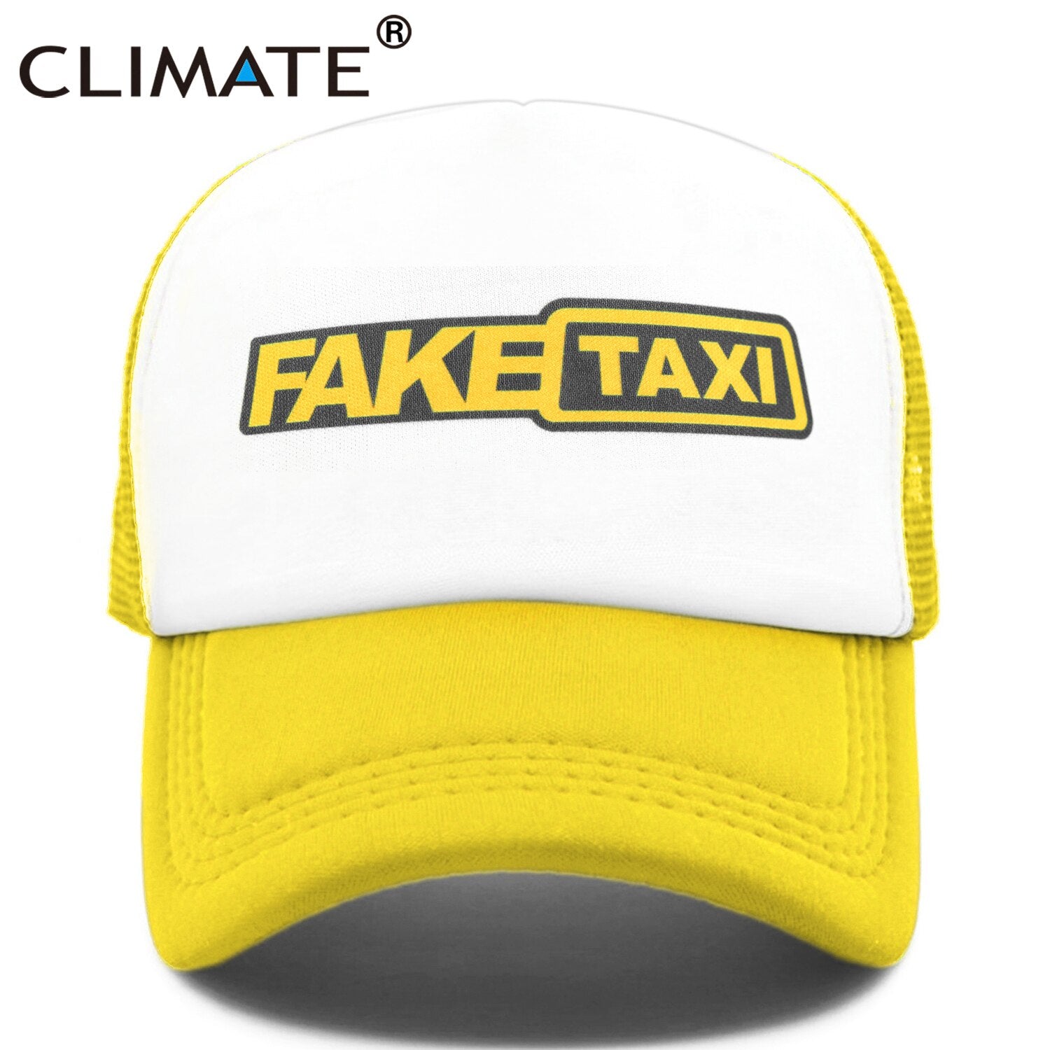 CLIMATE FAKE TAXI Cap Trucker Mesh Funny Driver Cap Men Hip Hop Funny Hat Baseball Cap Cool Summer Mesh Cap for Driver Taxi