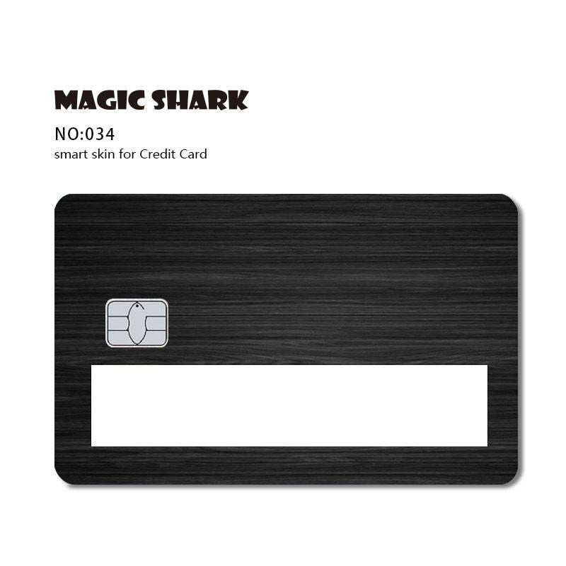 Magic Shark Fashion Wood Print Star Space Joker Money Dollar Window Sticker Case Film Skin for Credit Debit Card Big Small Chip