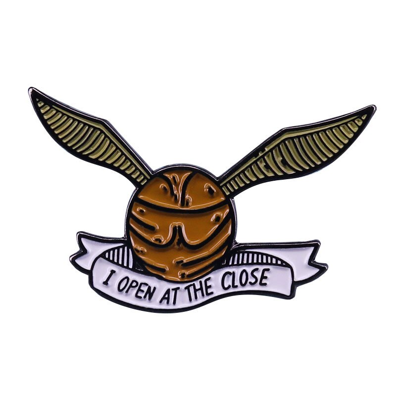 "I Open at the End"-Golden Snitch Brooch Magic Badge