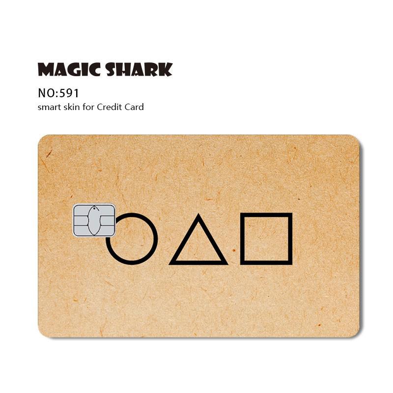 Magic Shark Game Card Anime Stylish Funny Matte 3M PVC Sticker Film Skin for Credit Card Large Small Chip