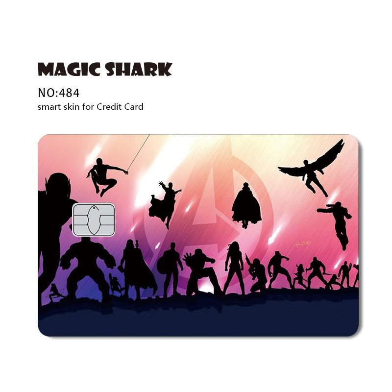 Magic Shark Game Card Anime Stylish Funny Matte 3M PVC Sticker Film Skin for Credit Card Large Small Chip