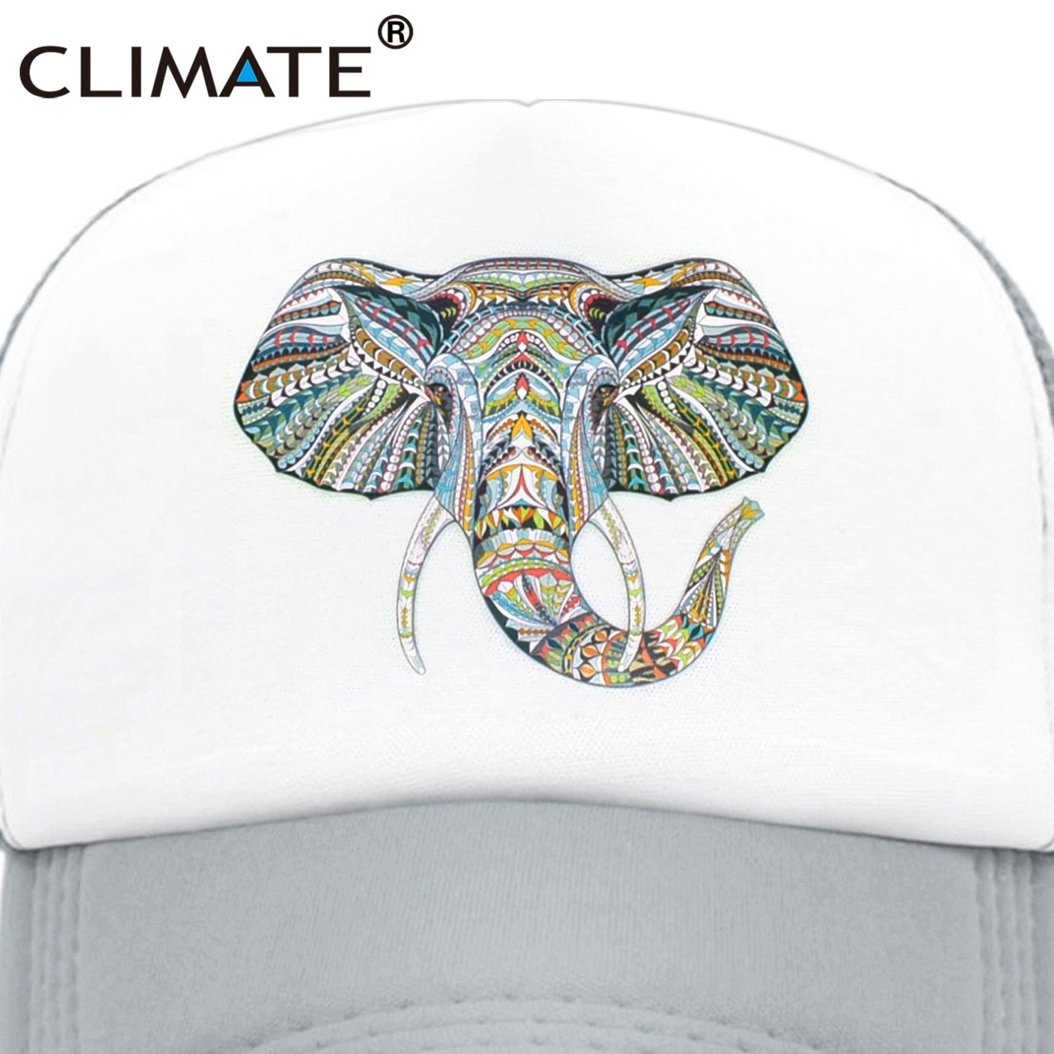 CLIMATE Cool Elephant Trucker Cap King Elephant King Cap Hat African Africa Wildlife Animal Trucker Caps Mesh Cap Hat for Men