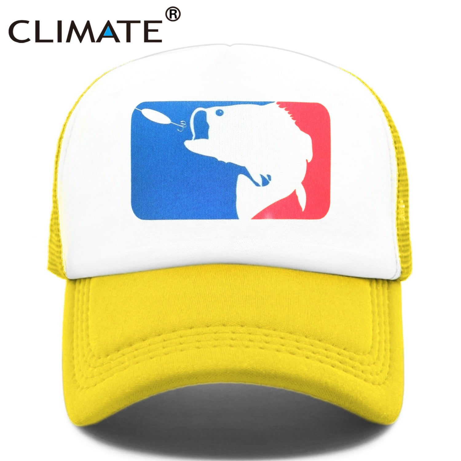 CLIMATE Pike Fish Hunt Trucker Cap Pike Fishing Camouflage Caps for Man Fisher Fishing Baseball Cap Summer Cool Mesh Caps Men