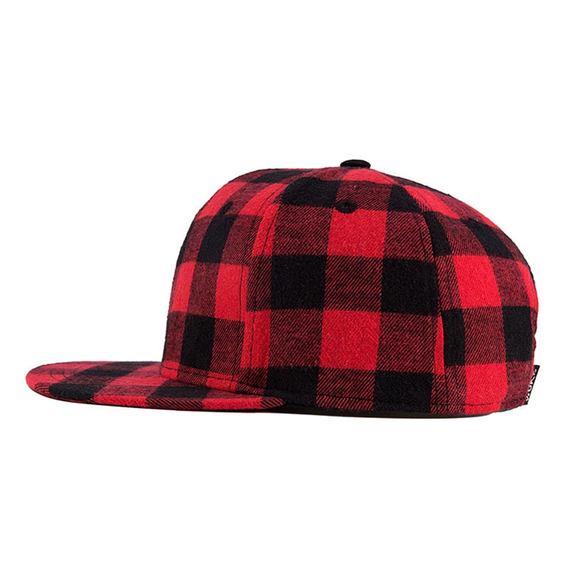 CLIMATE Red Plaid Snapback Cap Women Plaid Hat Cap Fashion Checks Cotton No Logo Hat Caps Classic Checks Cap Hat for Men Women