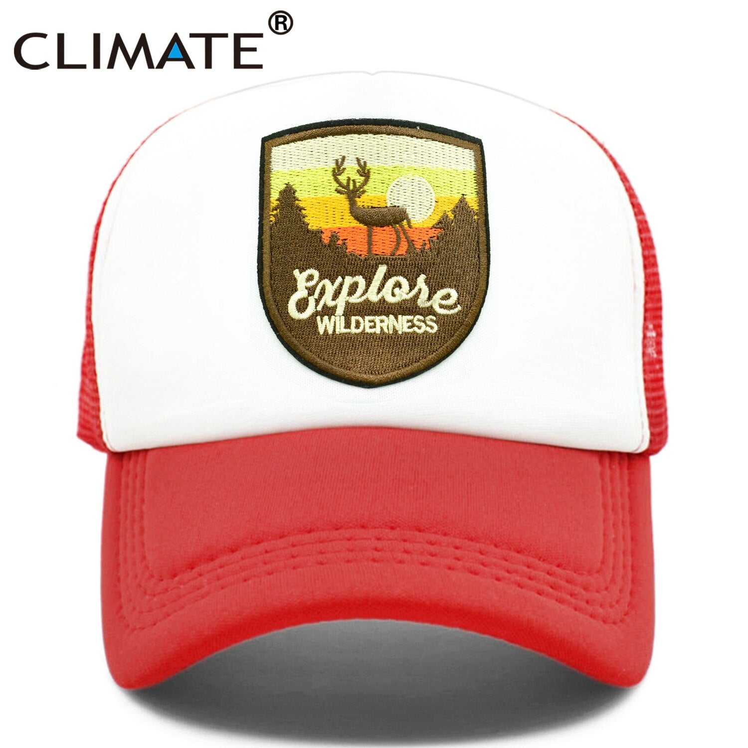 CLIMATE Explore Trucker Cap  Wilderness wildlife Camouflage Cap for Outdoor Exploration Baseball Cap Summer Cool Mesh Caps