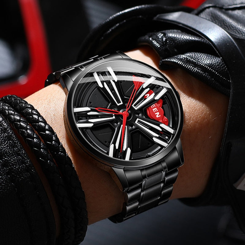 Wheel Watch 2021 For Men Rim Hub Top Brand Luxury Trend Cool Sports Car Men's Watch Stainless Steel Fashion men's Quartz Watches