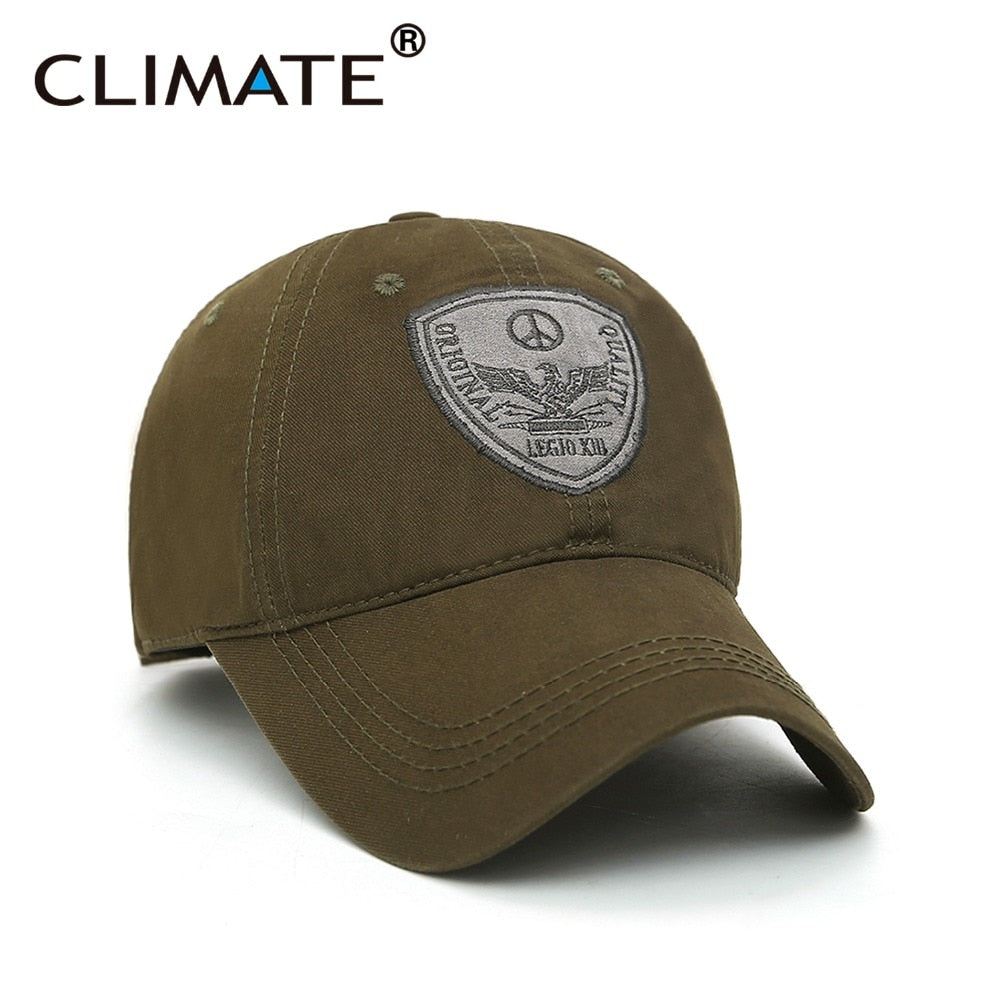 CLIMATE Men's Baseball Cap Hat Cool Men Cotton Cap Men Women Sport Stick Black Nice Brushed Caps Hat For Men