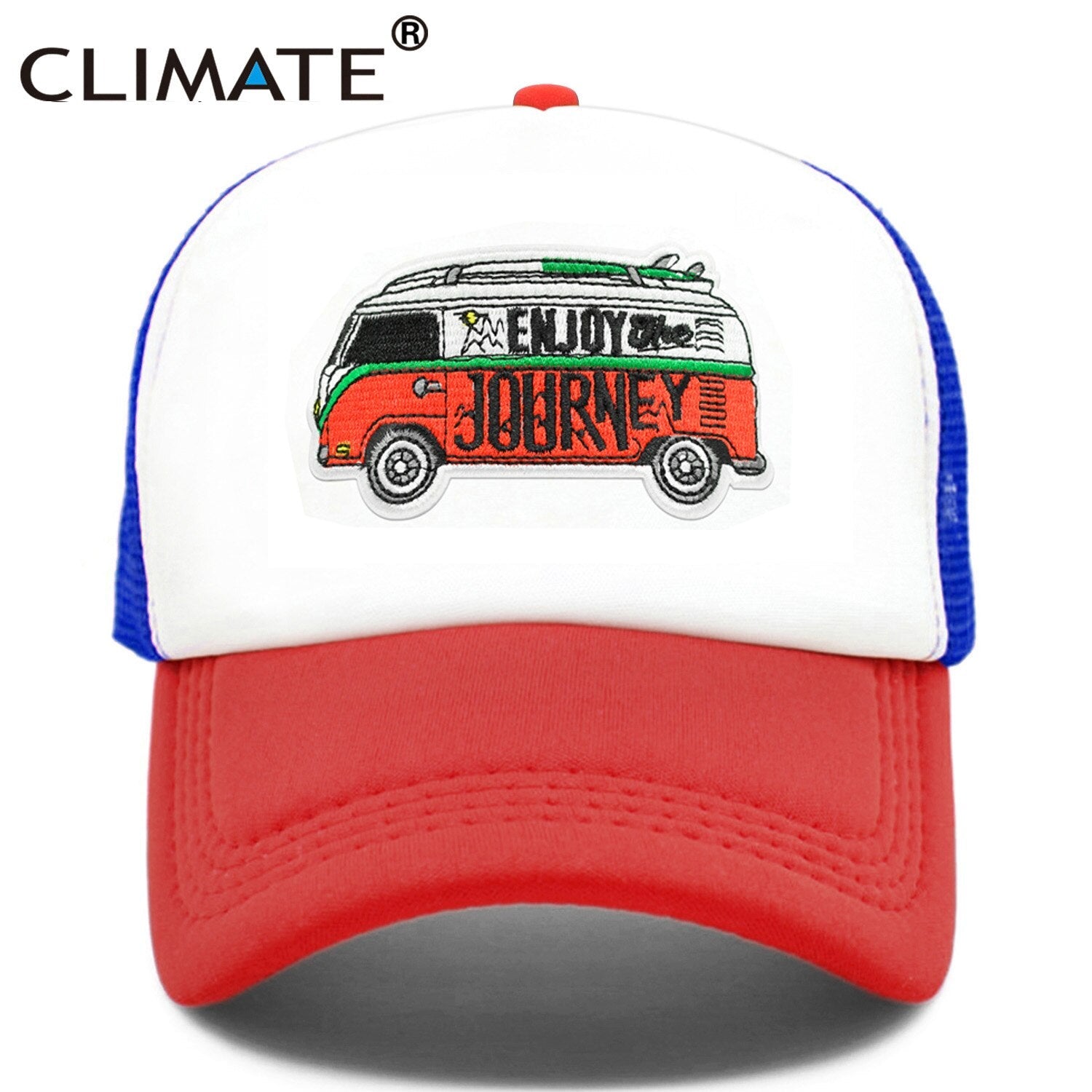 CLIMATE Road Trip Cap Drive Tour Trucker Cap Car Journey Vacation Mesh Cap Hip Hop Summer Hat Caps for Men Family Journey