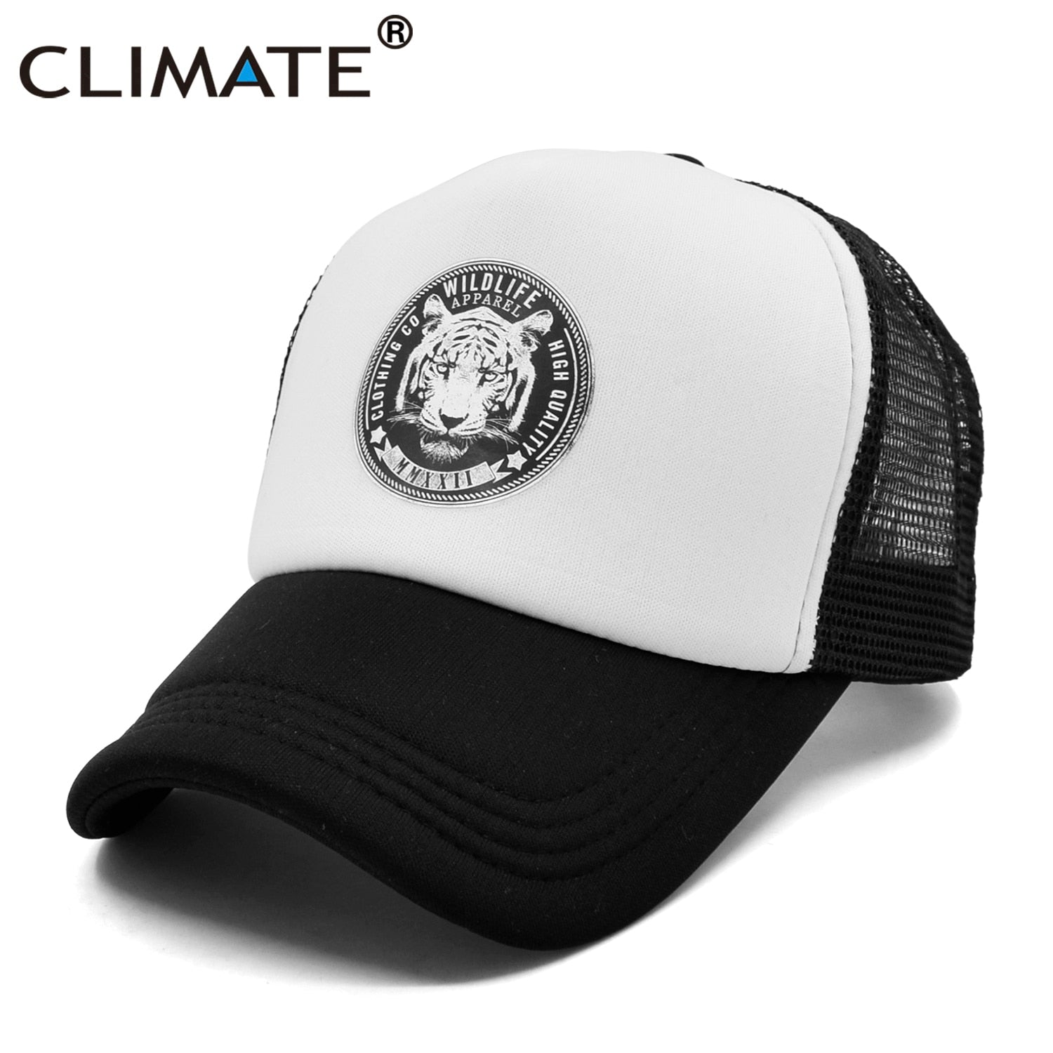 CLIMATE Tiger Cap Cool Wild Life Tiger Trucker Cap Cool Black Cool Men Hip Hop Hat Baseball Cap Cool Summer Mesh Cap for Men