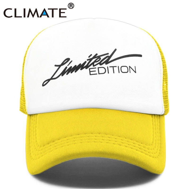 CLIMATE Limited Edition Trucker Cap Men Funny Car Fan Mesh Caps Hip Hop Summer Mesh Hat Driver Car Racing Fans Caps for Men