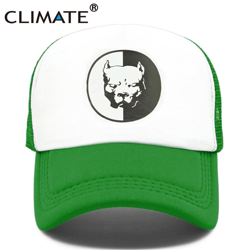 CLIMATE Cool Pitbull Trucker Caps Bully Super Hero Dog Summer Cap Cool Dog Mesh