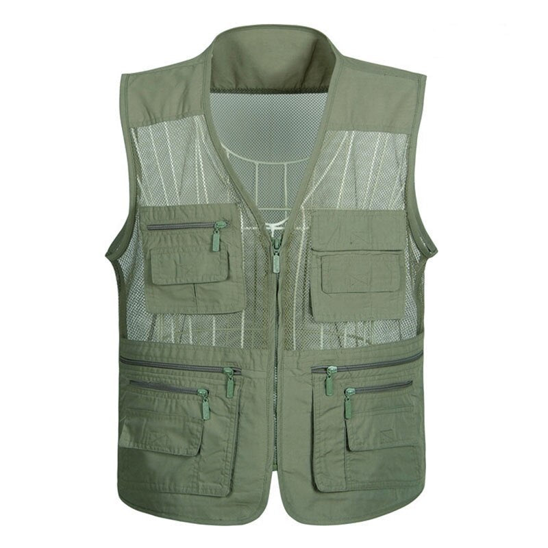 Quick-Drying Mesh Tactical Vest Ultralight Fishing Camping Men Waistcoats Breathable photography travel Vest with Multi Pockets