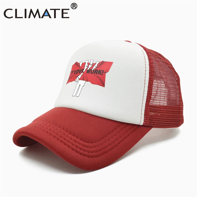 CLIMATE New Cool Funny Cap I Love Work Till Dead Trucker Cap Hat Workaholic Hiphop Cap Amuse Mesh Cap Hat for Men Women Staff