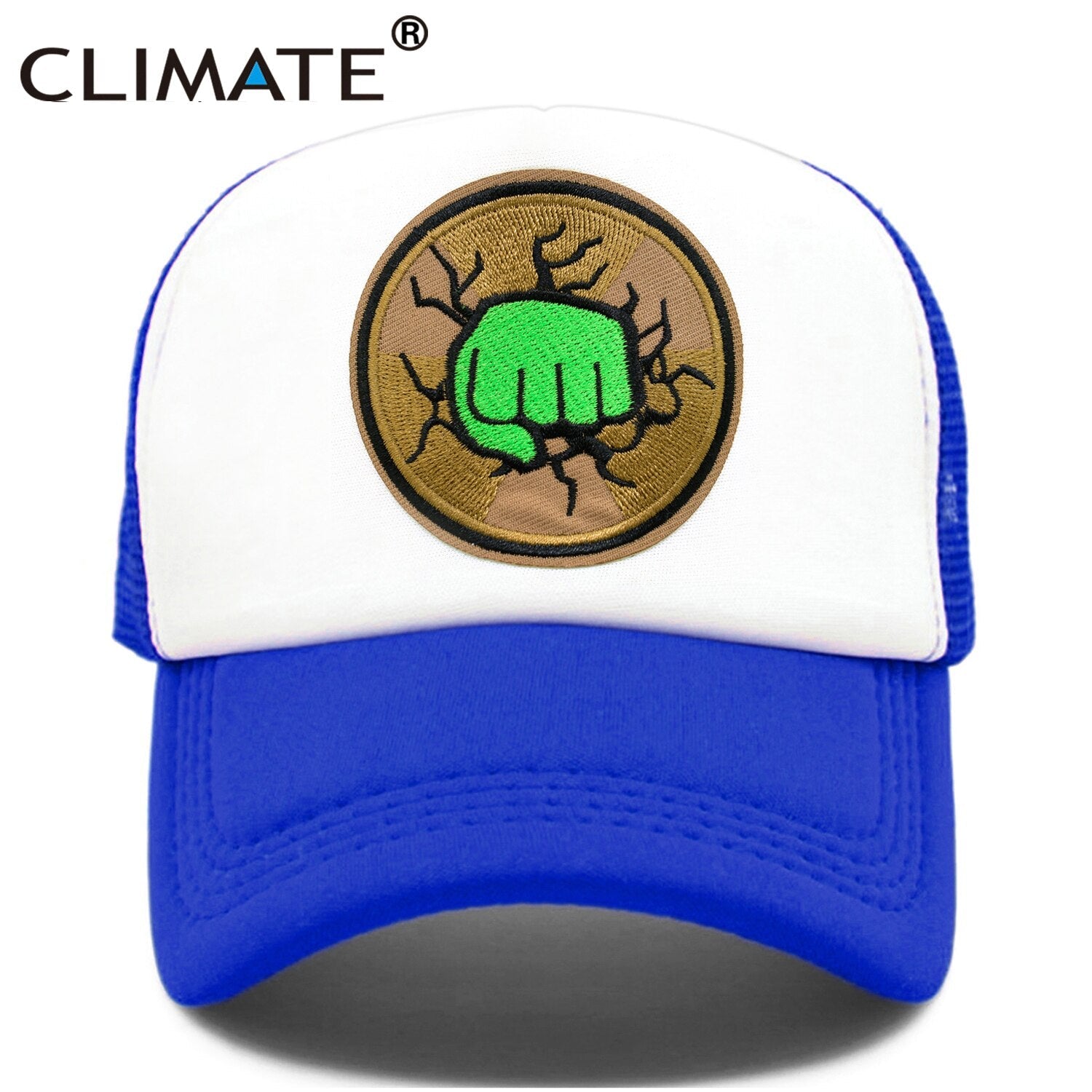 CLIMATE Green Fist Trucker Cap Hat Men Muscle Strong Fist Cap Powerful Super Hero Fitness Bodybuilding Boxing Sport Mesh Cap Hat