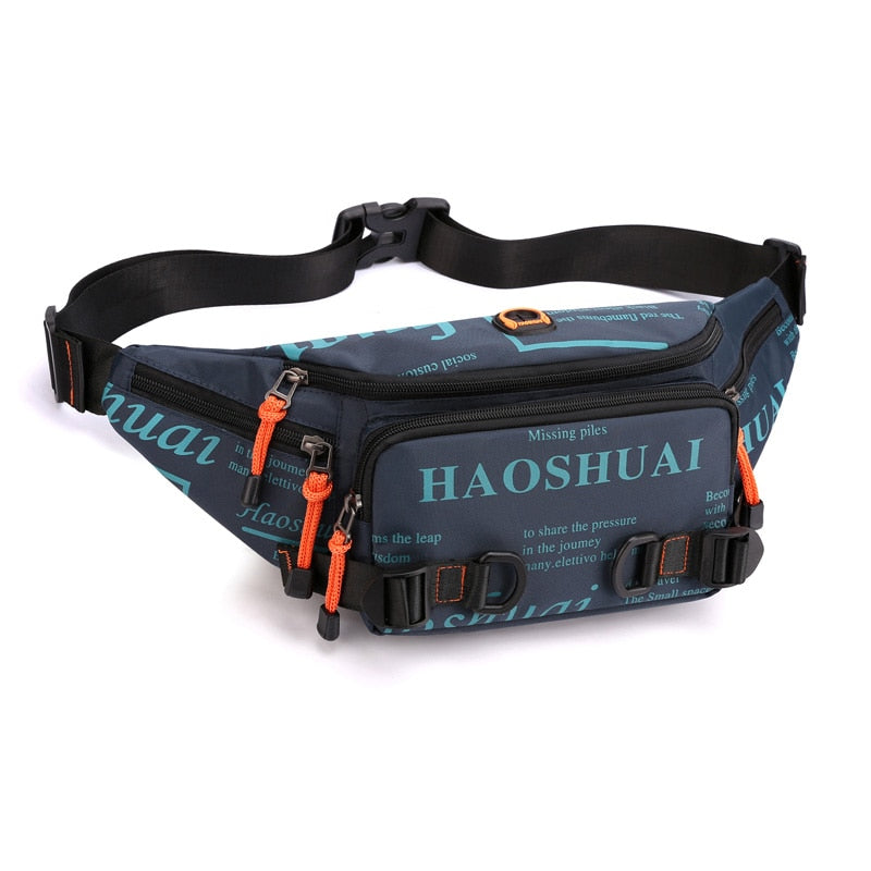 Fashion Letter Waist Bags For Men Casual Nylon Waist Packs Hot Sale Unisex Belt