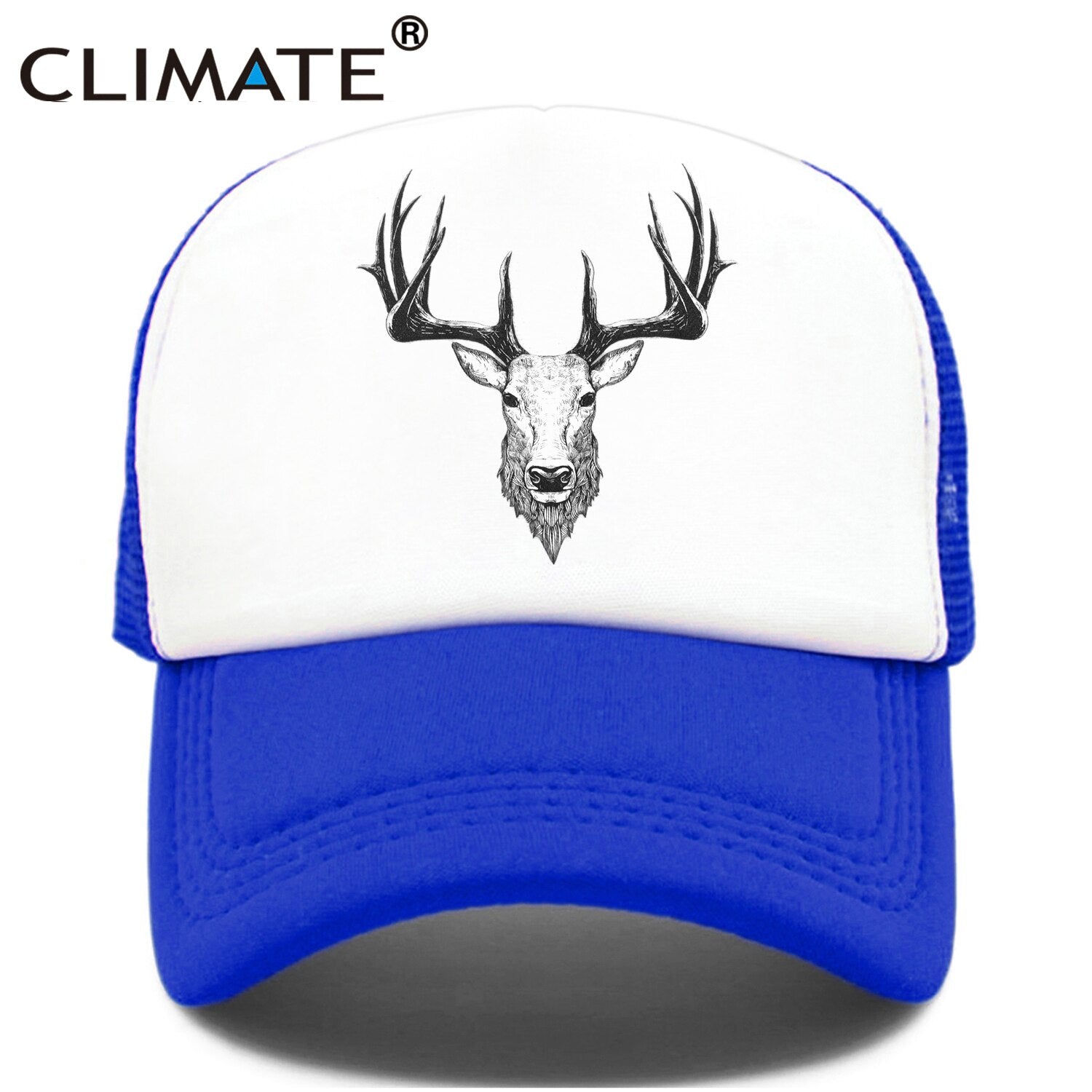 CLIMATE Deer Elk Buck CapMen Deer Cool Trucker Cap Elk Caribou Hunting Hunt Sport Baseball Cap Summer Cool Mesh Cap Men Man