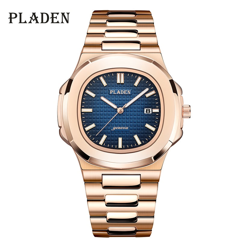 PLADEN Men's Watches Luxury Brand High Quality Steel Strap Clock For Male Fashion Waterproof Designer Diver Watch For Men 2022