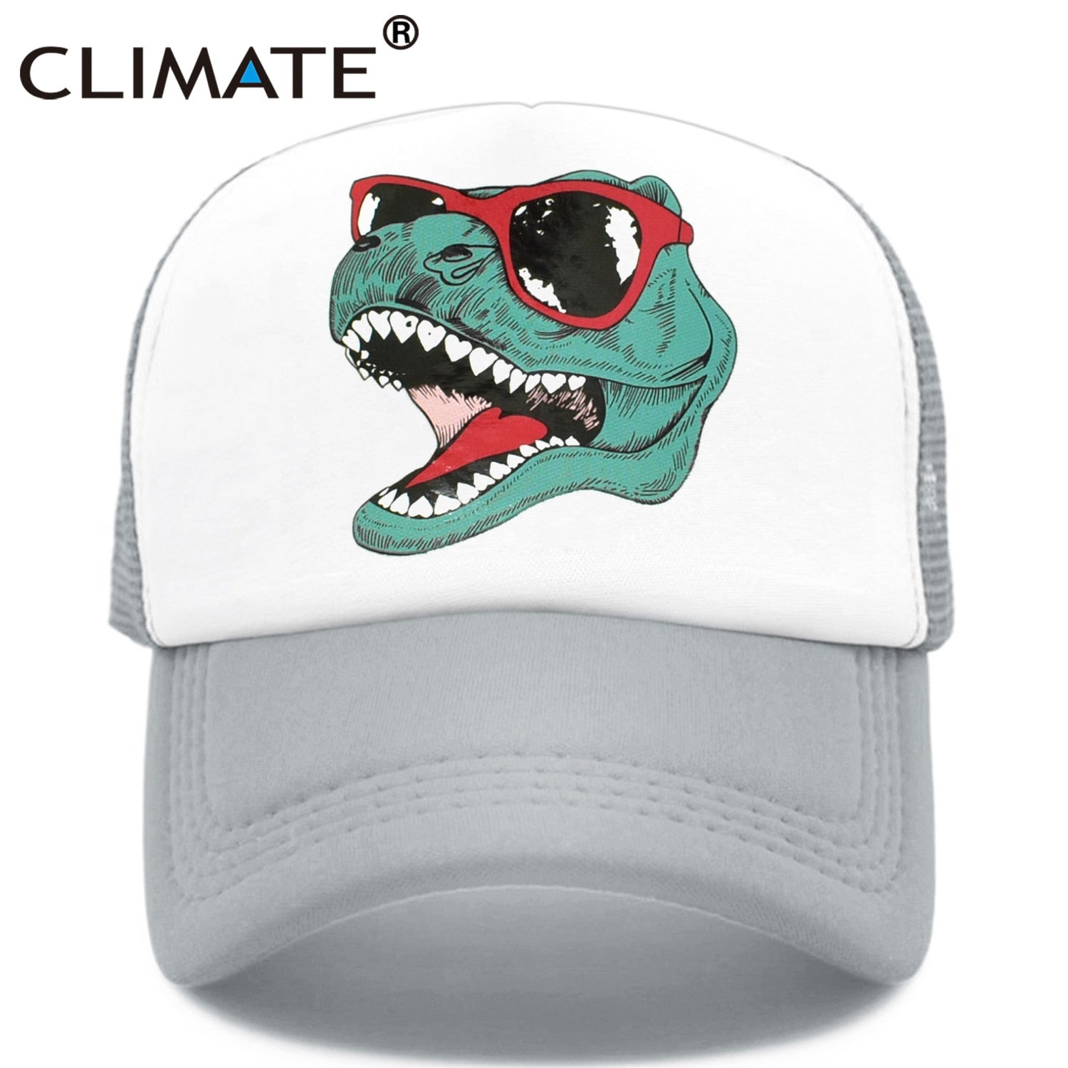 CLIMATE Jurassic Dinosaur Trucker Cap Men Funny Cool Trucker Cap Jurassic Cool Black Mesh Cool Cap for Kid Adult Family