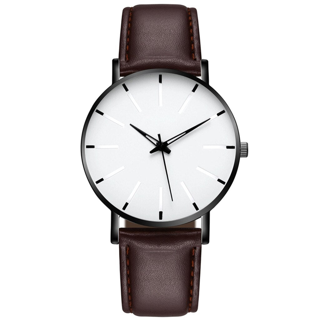 Simple Watch Men Casual Business Leather Band Alloy Wrist Watch Clocks Relogio Masculino Reloj Montre Hombre Homme