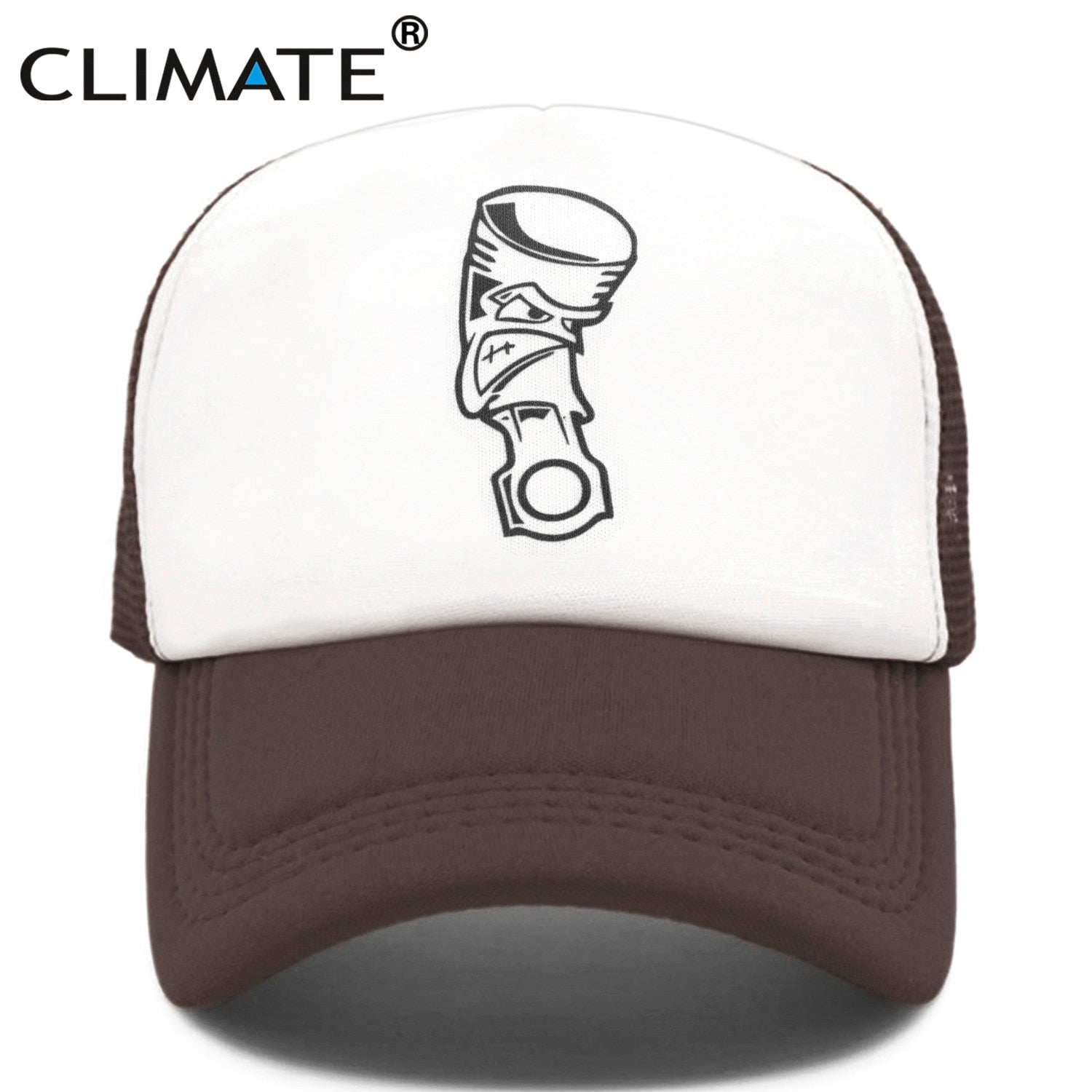 CLIMATE Angry Piston Car Racing Trucker Cap Men Funny Car Fan Mesh Caps Hip Hop